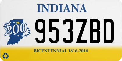 IN license plate 953ZBD