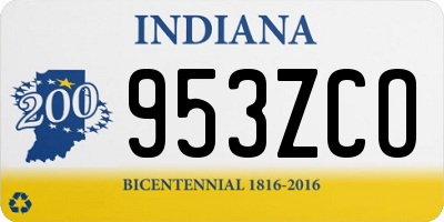 IN license plate 953ZCO