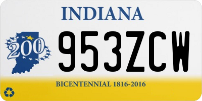 IN license plate 953ZCW