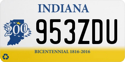 IN license plate 953ZDU