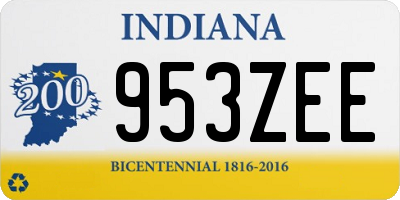 IN license plate 953ZEE