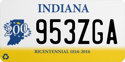 IN license plate 953ZGA