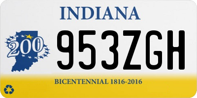 IN license plate 953ZGH