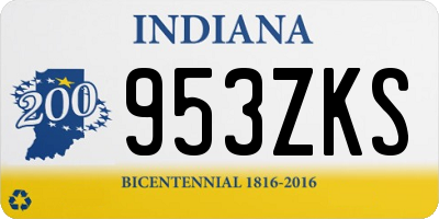 IN license plate 953ZKS