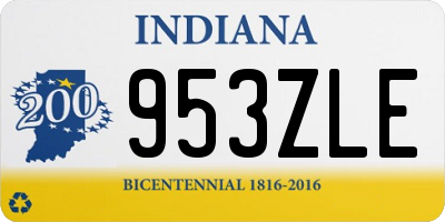 IN license plate 953ZLE