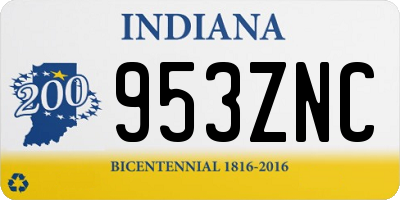 IN license plate 953ZNC