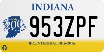 IN license plate 953ZPF