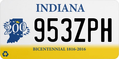 IN license plate 953ZPH