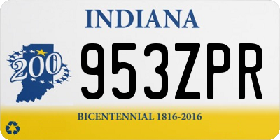 IN license plate 953ZPR