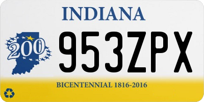 IN license plate 953ZPX