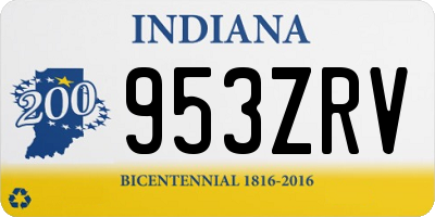 IN license plate 953ZRV
