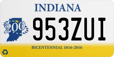 IN license plate 953ZUI