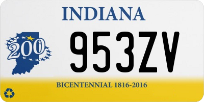 IN license plate 953ZV