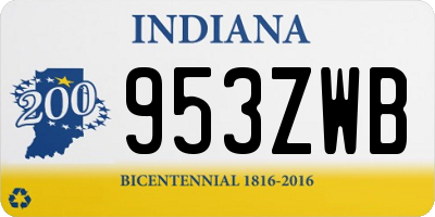 IN license plate 953ZWB