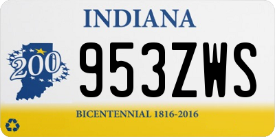 IN license plate 953ZWS