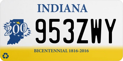 IN license plate 953ZWY