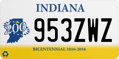 IN license plate 953ZWZ