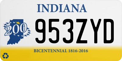 IN license plate 953ZYD