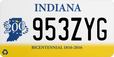 IN license plate 953ZYG