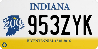 IN license plate 953ZYK