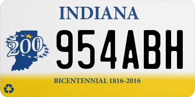 IN license plate 954ABH