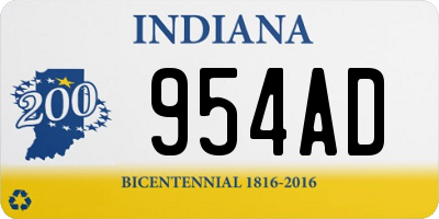 IN license plate 954AD