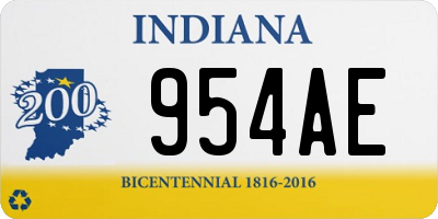 IN license plate 954AE