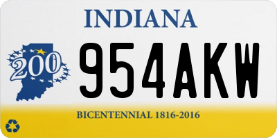 IN license plate 954AKW