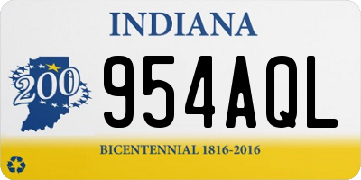 IN license plate 954AQL