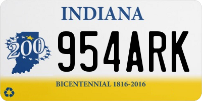 IN license plate 954ARK