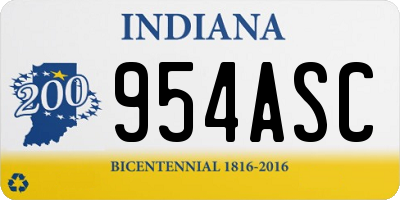 IN license plate 954ASC