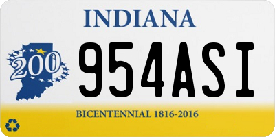 IN license plate 954ASI