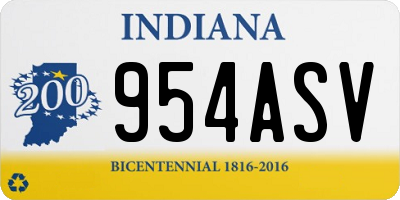 IN license plate 954ASV
