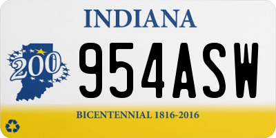 IN license plate 954ASW