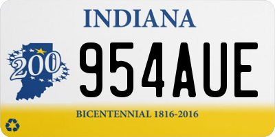 IN license plate 954AUE