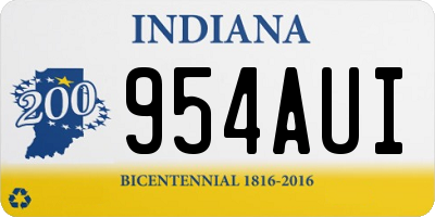 IN license plate 954AUI