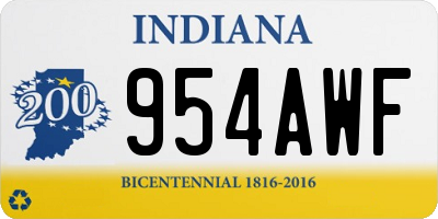 IN license plate 954AWF