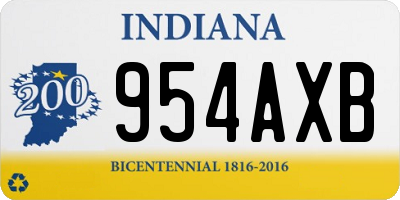 IN license plate 954AXB