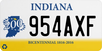 IN license plate 954AXF