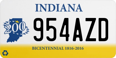 IN license plate 954AZD