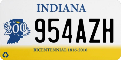 IN license plate 954AZH