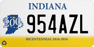 IN license plate 954AZL