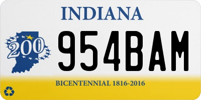 IN license plate 954BAM