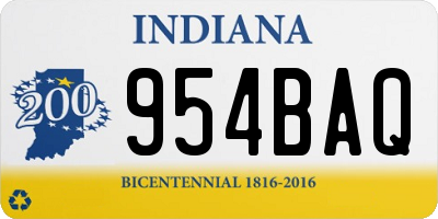 IN license plate 954BAQ