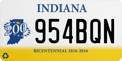 IN license plate 954BQN