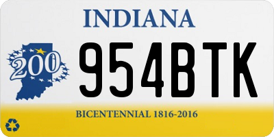 IN license plate 954BTK