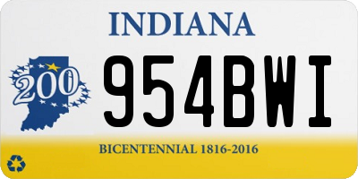 IN license plate 954BWI