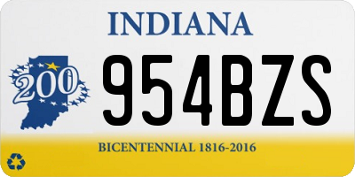 IN license plate 954BZS