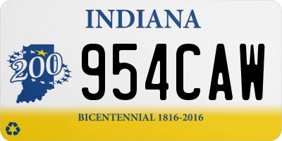 IN license plate 954CAW