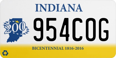 IN license plate 954COG